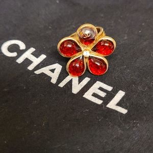 CHANEL Amber Flower Ring  Sz 7